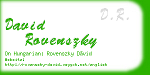david rovenszky business card